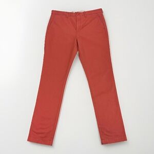 J.Crew NWT Mens 34 x 34 Broken In Chino Pants Coral Orange Tapered Preppy